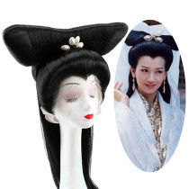 White Pussy Styled Headgear Golden Retro Wind Whole Top Fake Hair Accessories Goody High Temperature Silk Hair Stylish Long Straight Hair Set