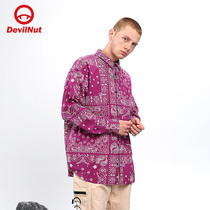 DEVIL NUT Tide brand demon 21 autumn and winter New Men and women casual shirt American square towel ATO