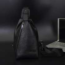 2022 New Tide Man Large Capacity Genuine Leather Chest Bag Mens Bag Fashion Casual Backpack Soft Leather Multifunction Genuine Leather Bag