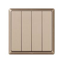 Shenzhen Tianji Simple Series 86 Type 10A four-digit single switch panel four open single control gilt color