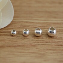 S925 silver beads wax bracelet silver beads bracelet DIY accessories partition beads 2MM 3MM 4MM 5MM silver beads