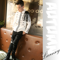 Le Wenxi new round neck Class B regular boys clothing British spring and autumn velvet moderate cotton jacket retro coat