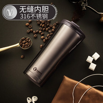 British Vanow coffee cup ins wind 316 stainless steel accompanying cup Handy cup Thermos cup mens and womens water cup