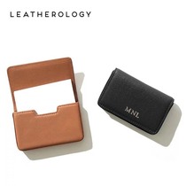 Leather business card holder male business high-end cowhide business card box Large capacity business card bag Male custom high-end business card bag