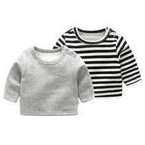 Baby clothes 0 years old 1 Girl 3 boys baby autumn and winter thick warm 2 clothes 6 base shirt spring and autumn clothes T-shirt