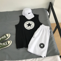 Summer cool girls wear casual sports suits womens vest shorts two-piece handsome bf tide students Harajuku style