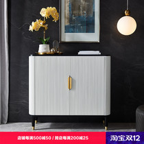 American light luxury style restaurant sideboard marble solid wood porch cabinet living room modern simple small house shoe cabinet