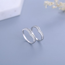 S925 sterling silver ring couple fashion closed ring diamond heart-shaped love hand ring jewelry ring