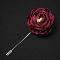 Mens suit brooch male groom wedding Korean fashion wine red accessories corsage buckle suit pin