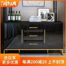 Light luxury post-modern simple stainless steel gold restaurant side kitchen paint storage dining cabinet Tea cabinet Entrance cabinet