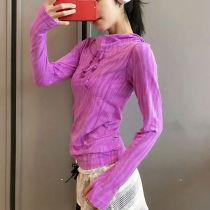 Stretch thin hooded training quick-drying breathable sports long sleeve coat top female casual running fitness yoga clothing