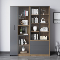 Guyi combination bookcase Nordic style small apartment glass door study bookcase Simple modern bookcase Storage cabinet