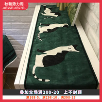  Cotton thief VIP green tablecloth Dining side cabinet cover cloth TV cabinet cover cloth Dining table cloth tablecloth Dark green bed flag