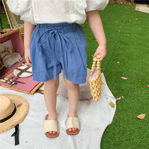 2020 Summer Super Foreign Air girl shorts baby Moren series five-point skirt pants children summer new net red childrens clothing tide