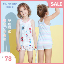 Love childrens underwear Mens and womens childrens baby angel vest can be worn outside Modal print summer thin vest