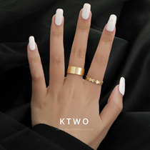 European and American style fashion temperament personality kgold wide face simple ring female ins tide Net Red cold wind index finger ring