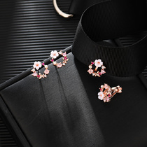 Super fairy flower earrings female temperament Korean tea Net Red simple Joker earrings hipster ear clip no ear hole fake