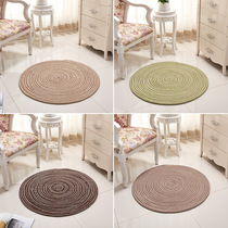 Woven round computer cushion basket living room bedroom study tatami carpet household floor mat hair