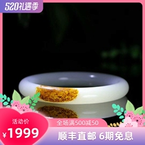 Natural Xinjiang seed material womens round bracelet jewelry with certificate to support the national re-inspection Texture oil-moist and delicate pretty