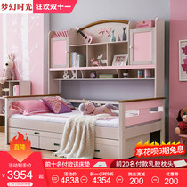 Nordic solid wood childrens bed cabinet bed integrated bed small apartment space girl princess bed wardrobe bed