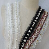 Exquisite export lace hand-made nail beads lace fabric accessories DIY clothing skirt belt shoulder strap accessories
