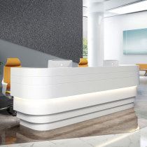 Baking Varnish Front Desk Reception Desk Company Collection Silver Desk Brief Modern Beauty Salon Trapezoidal Bar Desk Welcome Bentdesk Service Desk