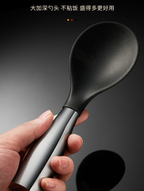 Vertical silicone spoon stainless steel large rice cooker spoon without stick meal spoon cooking spoon high temperature resistance