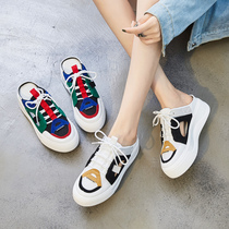 Chao brand 2021 New Baotou semi-cool slippers women wear fashion Korean version of Joker thick bottom no heel lazy tide