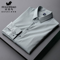  Rich bird spring and autumn thin white shirt mens long-sleeved Korean version of the trend professional slim formal business shirt anti-wrinkle