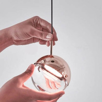 Nordic bedside restaurant small chandelier Designer fashion personality simple LED electroplated rose gold glass ball chandelier