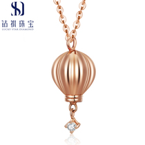 New product 18K gold diamond pendant female AU750 necklace real drill sleeve chain sue white balloon ZOO series Christmas presents