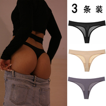 Incognito underwear thong female ice silk hot sexy temptation Europe and the United States tback sports fitness t pants large size fat mm