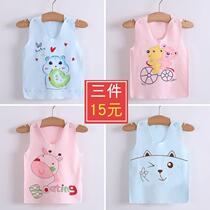  Hot sale baby vest summer newborn cotton vest belly protection male newborn baby spring and autumn sling thin section can