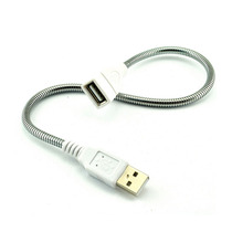 (World news)Metal hose USB extension cable Power cord USB small light cable length 30CM can be bent