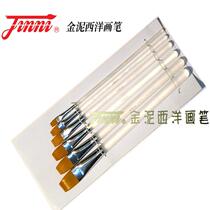 Gold mud F-16] Nylon flat head sand Rod oil painting acrylic water chalk gold mud brush brush