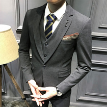 Fugui Bird Suit Mens Autumn Winter Thickening Wedding Bridegroom Groom Gown West Suit Three Suits Business Positive Dress Man