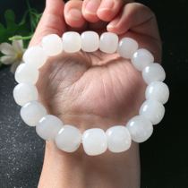 Hetian jade bracelet White Jade string old beads old material abacus beads lamb Xinjiang mountain bracelet 12x11