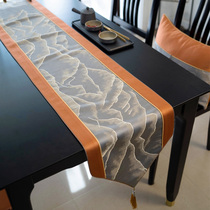  New Chinese tablecloth Zen light luxury fabric Guanshan tablecloth Simple high-end dining table tea flag custom TV cabinet cover cloth