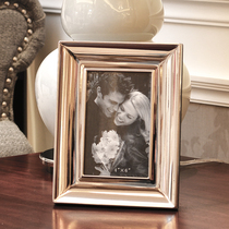 High-grade silver simple metal photo frame model room home living room corner TV cabinet Bedside table decoration