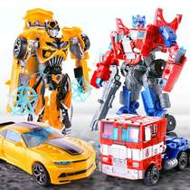Deformed robot King Kong 5 Bumblebee car toy manual police car boy child model dinosaur genuine 4 small