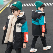 Boys' fleece jacket autumn winter thickening 2022 new boys' Western-style outdoor jacket Korean style large children's autumn trench coat