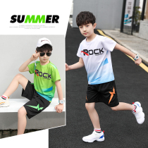 Childrens clothes boys basketball clothes suit 2022 new sports speed dry jerseys summer breathable two sets of Korean versions of the wave