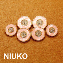 NIUKO A diamond metal gold bottom high-quality coat button powder resin surface coat button custom accessories buckle