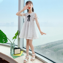 Girls summer dress Western princess dress summer 2021 new Korean version of summer skirt large child chiffon skirt
