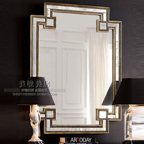 Square mirror Wall entrance decorative mirror Bathroom mirror Hotel decoration Large mirror Fireplace decorative mirror