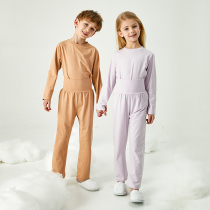 Childrens pajamas Spring and Autumn Girls Home Clothes Boys Modal Set Belly Belly Long Sleeved Boys and Girls