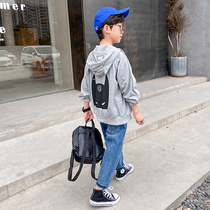 Boys  autumn jacket 2021 new childrens clothing Childrens middle and large childrens casual personality spring and autumn Korean version of the foreign style top tide
