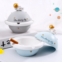 Creative fashion anti-fly ash multifunctional living room Nordic home ashtray big office personality with cover trend