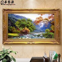 Hand-painted oil painting living room decorative painting European-style handmade mural study hanging painting restaurant American Nordic porch custom