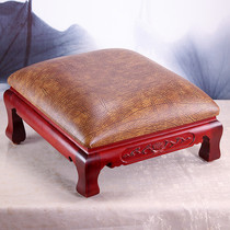 Xi Manti Flowers Pear Wood Solid Wood Kneeling Chair Home Kowtowing Mat Four Feet Leather Kowtowing Mat former bench Four-footed Baie chair